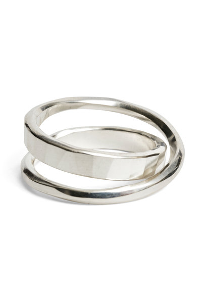 Ring Flat Crossed M1726 silver, Werkstatt Muenchen
