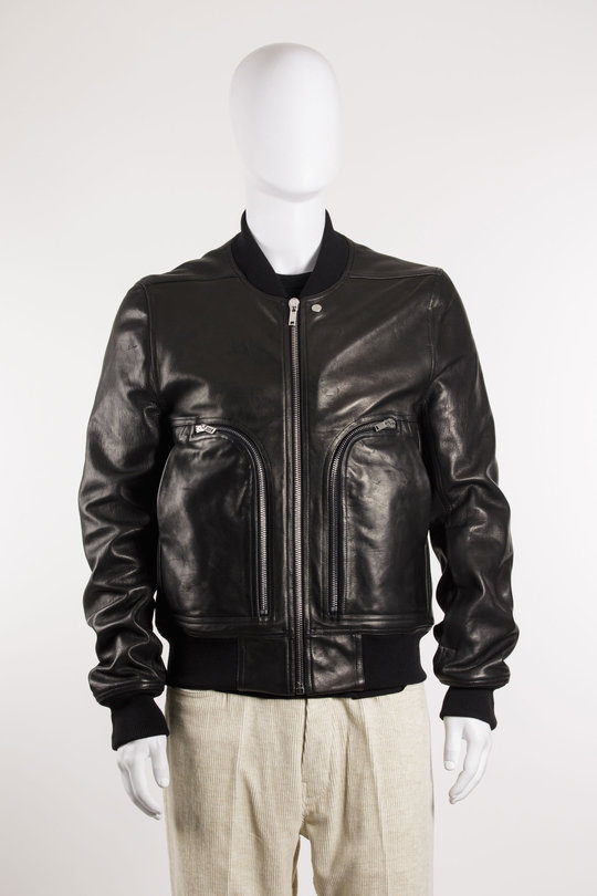 Lederjacke RU02E1749 LNV Bauhaus Flight black, Rick Owens