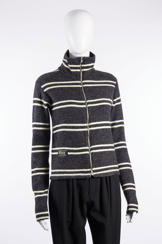 Jacke 262_WJP032_Ruflcha zip up cardigan charcoal, SONG FOR THE MUTE