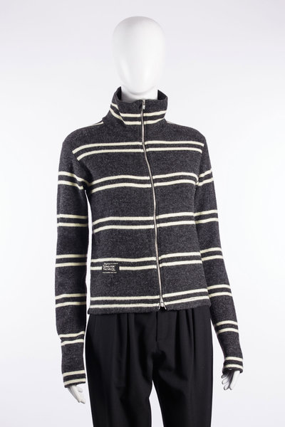 Jacke 262_WJP032_Ruflcha zip up cardigan charcoal, SONG FOR THE MUTE