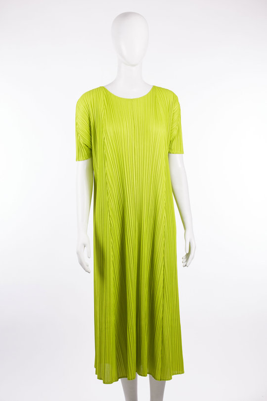 Kleid PP66-JH284 limegreen, Pleats Please  Issey Miyake