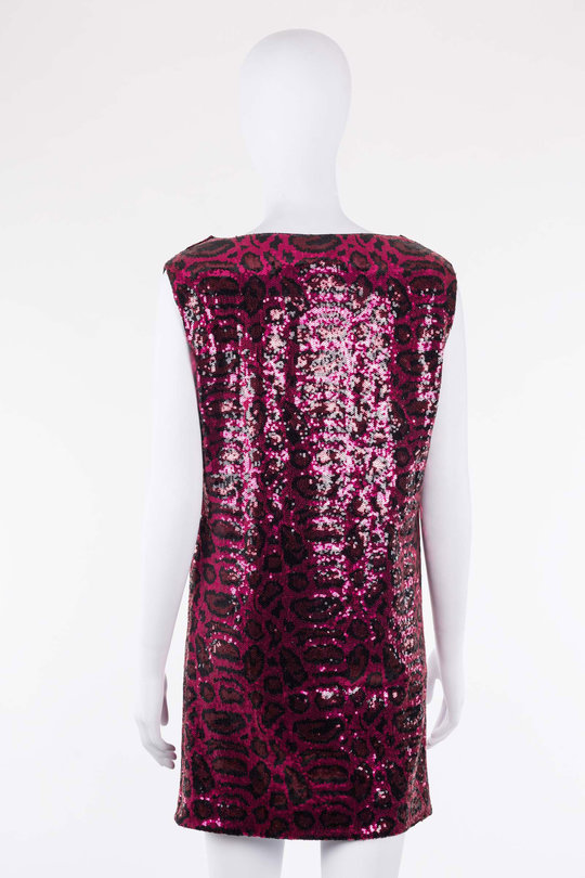 Kleid Pailetten Fuchsia