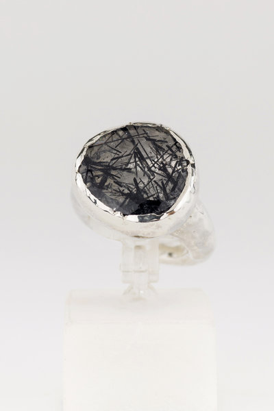 Ring 6 Silber mit grauem Rauchquarz, Rosa Maria Jewellery