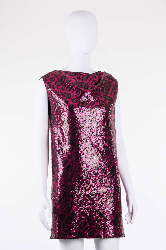 Kleid Pailetten Fuchsia
