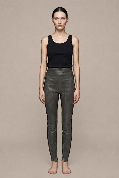 Leder Hose LSV Dirt Leggings RP02D3358 dark dust, Rick Owens
