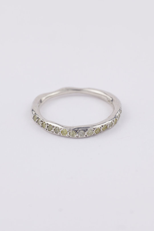 Ring 25-10 green diamonds, Rosa Maria Jewellery