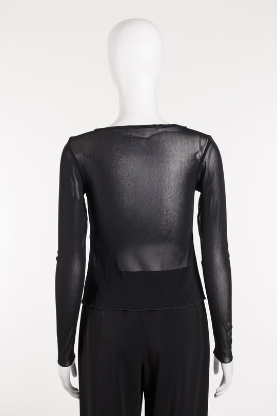 Top Mesh-Jersey Boat-Neck Longsleeve black, Uli Schneider