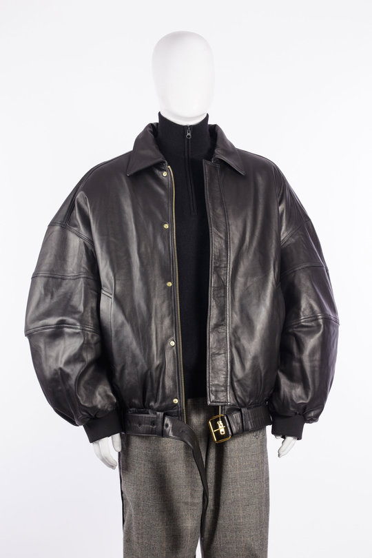 Lederjacke MWLJ020-036N-001 OS Hustlers Leather Jacket black, Willy Chavarria