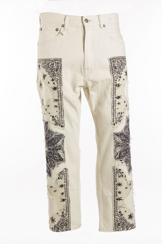 Hose R13MD211 X-BF Jean white bandana, R 13