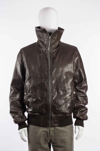 Leder Jacke RU02F4751 LBE DRACUFLIGHT grease, Rick Owens