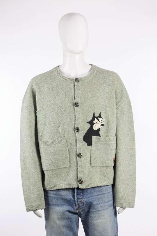 Cardigan 6M005Q30118GRN02 Gran Dama Crwnck Cardigan green, Paly Hollywood